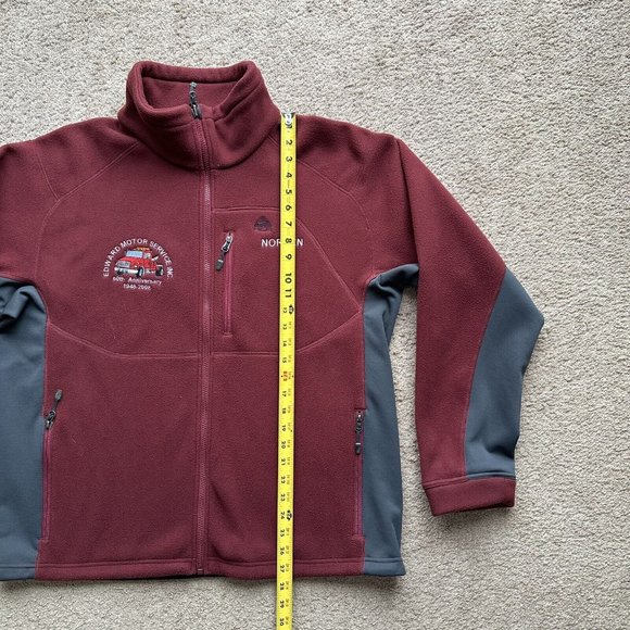 Nike ACG Sweater Womens Large Embordered Noreen Full Zip Mock Neck Fleece Maroon - Picture 9 of 14